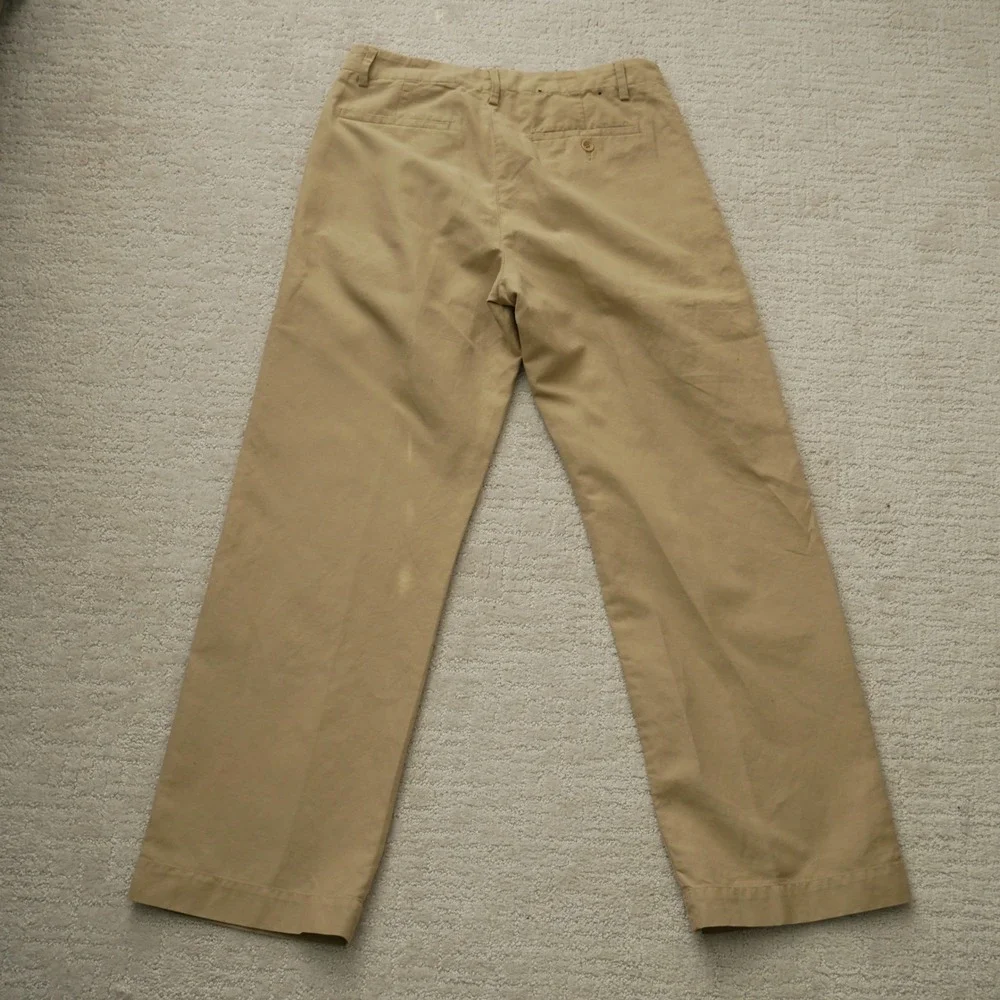 Banana Republic Dawson Khaki Pants Men 31 30 Tan Cotton Linen Straight Leg Chino